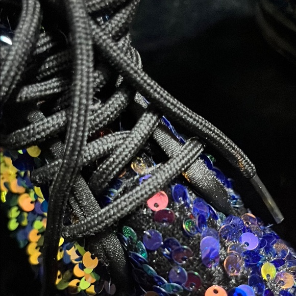 Y2K Sequin Embellished Combat Boots 8.5 M - Picture 5 of 7